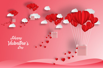 Love design. Love valentine's background with hearts. Valentines day with red heart. Love typography. Romance card.