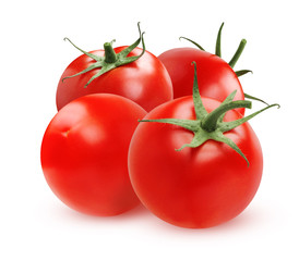 Ripe tomatoes isolated on white background