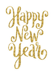 HAPPY NEW YEAR hand lettered card