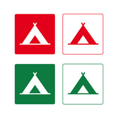Camping camp sign set