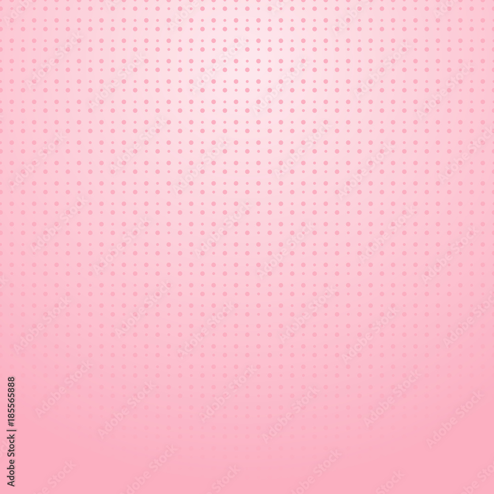 Poster pink halftone with dots pattern on pink gradient background for valentines day.