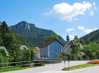 Fototapeta na wymiar Buildings of the village, Austria