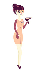 cosmetologist holds in hands a laser device for hair removal or other procedures. Laser cosmetology