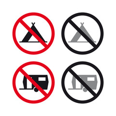 No camping notice sign set