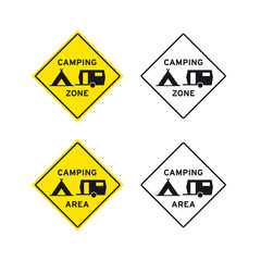 Obraz premium Camping zone sign set