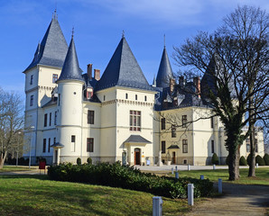 Fototapeta na wymiar Castle building in Tiszadob city, Hungary