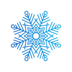 Snowflake of Blue Colors, Vector Illustration