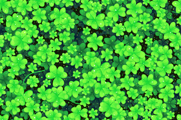 Seamless pattern shamrock. Vector illustration background for the day of St. Patrick