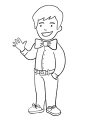 Illustration of a smiling boy. Stock vector template, easy to use.