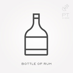 Line icon bottle of rum