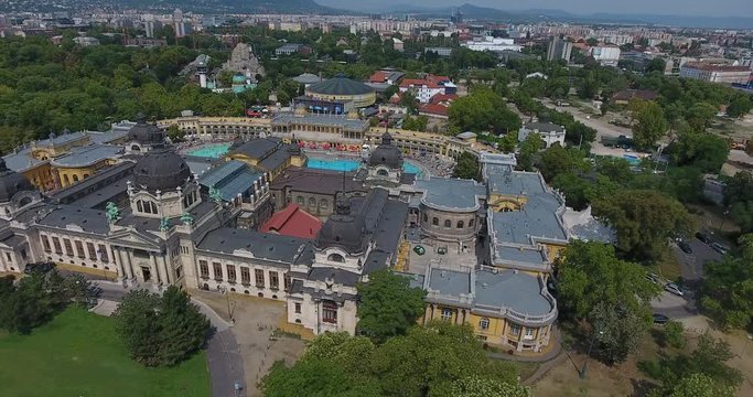 Szechenyi thermal baths from above, Budapest, Hungary