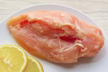 raw chicken meat ready for cooking