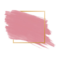 Vector frame with pink paint brush stroke. Design element for text or logo.