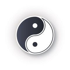 Yin yang logo symbol icon vector illustration