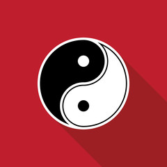 Yin yang logo symbol icon vector illustration