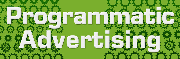 Fototapeta premium Programmatic Advertising Green Gears Horizontal 