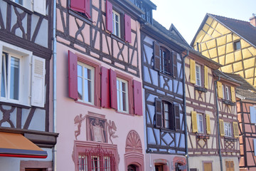 Obraz premium Typical half-timbered houses in the Alsace region of France 09