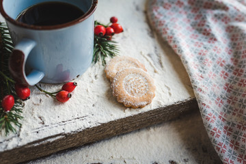 Christmas decoration. Stylish Christmas cookies. Christmas post cards.