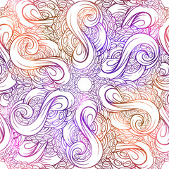 Colorful tentacles seamless pattern