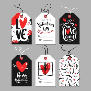 Set of Romantic gift tags for Valentine's day