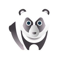 Cute panda bear, stylized geometric animal low poly design vector Illustration