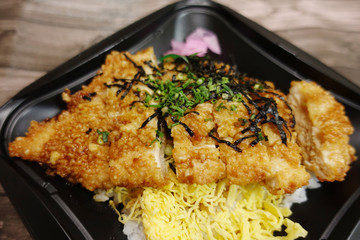 Japanese chicken cutlet bento (rice plate)