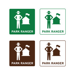 Fototapeta premium Park ranger sign set