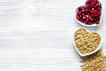 concept healthy for heart food on wooden background top view
