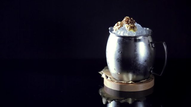 Preparation of alcoholic cocktail. Studio shooting
