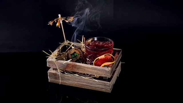 Preparation of alcoholic cocktail. Studio shooting