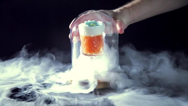 Preparation of alcoholic cocktail. Studio shooting
