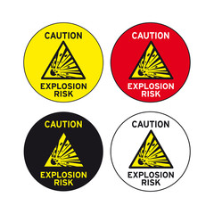Caution explosion risk sign set
