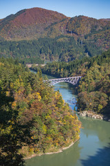 first tadami river bridge in Fukushima, Japan