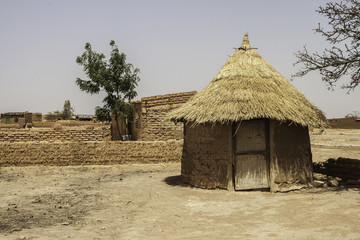 Traditional hut in a village of Burkina Faso (West Africa)
