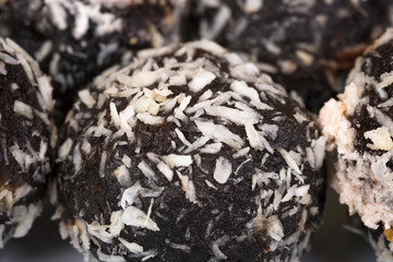 Cakes background with coconut  flakes