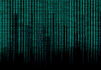 blue binary code matrix background - obrazy, fototapety, plakaty