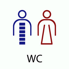 Wc or toilet isolated flat vector icon