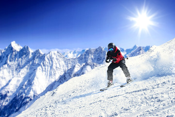 winter time and skier 