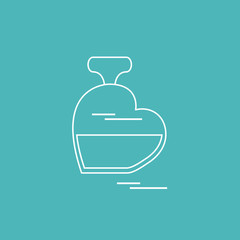 Cute vector illustration of perfume bottle in the shape of heart.