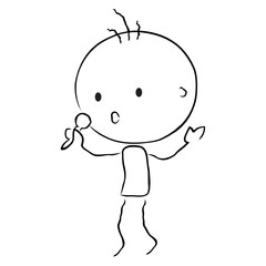 Little boy sings with microphone