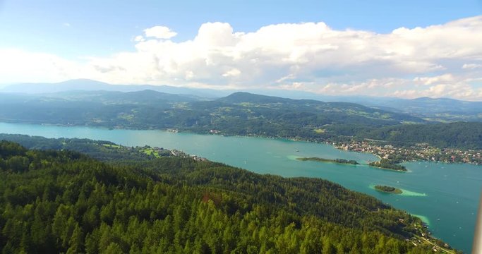 A view to lake WortherSee, Klagenfurt, Austria, Europe.