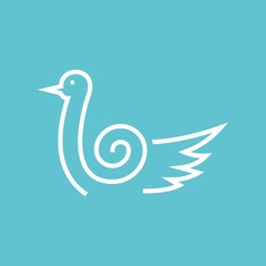 Fototapeta premium dove or swan logo design with simple shape