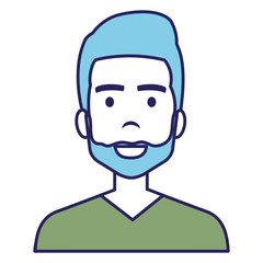 young man avatar character vector illustration design