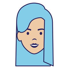 beautiful woman head avatar character vector illustration design