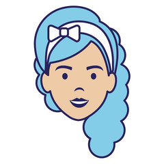 beautiful woman head avatar character vector illustration design