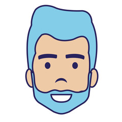 young man head avatar character vector illustration design