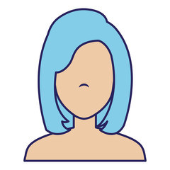 beautiful woman shirtless avatar character vector illustration design
