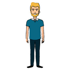 young man avatar character vector illustration design