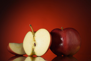 Apple, fruit, splashing water
