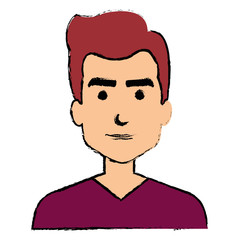 young man avatar character vector illustration design